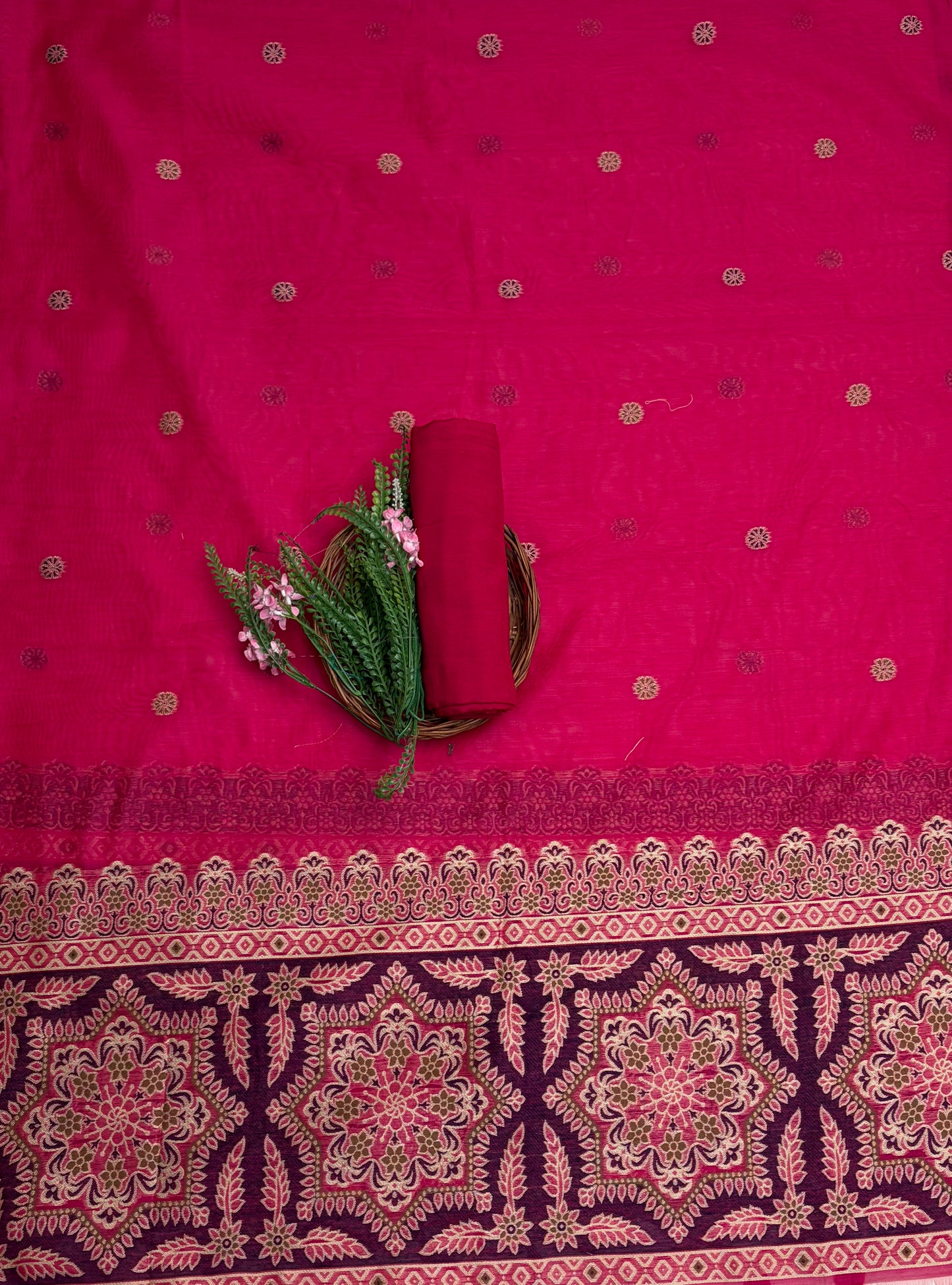 जामदानी ग्रीन सूट फैब्रिक / कॉटन बाज़ार पीटी 2