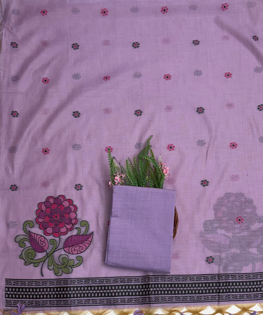Jamdani Lilac Suit Fabric / Jamdani Suits