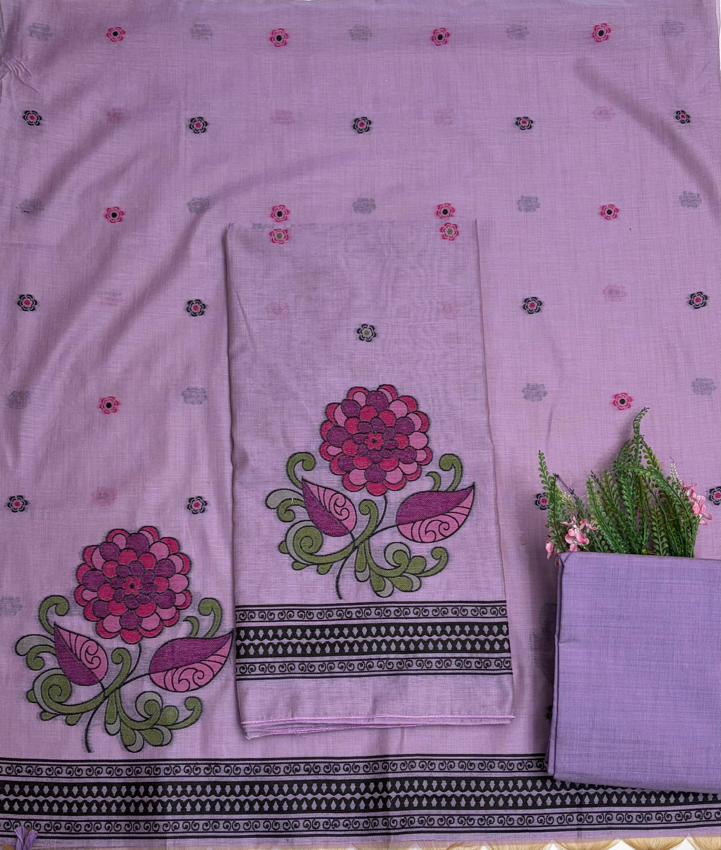 Jamdani Lilac Suit Fabric / Jamdani Suits