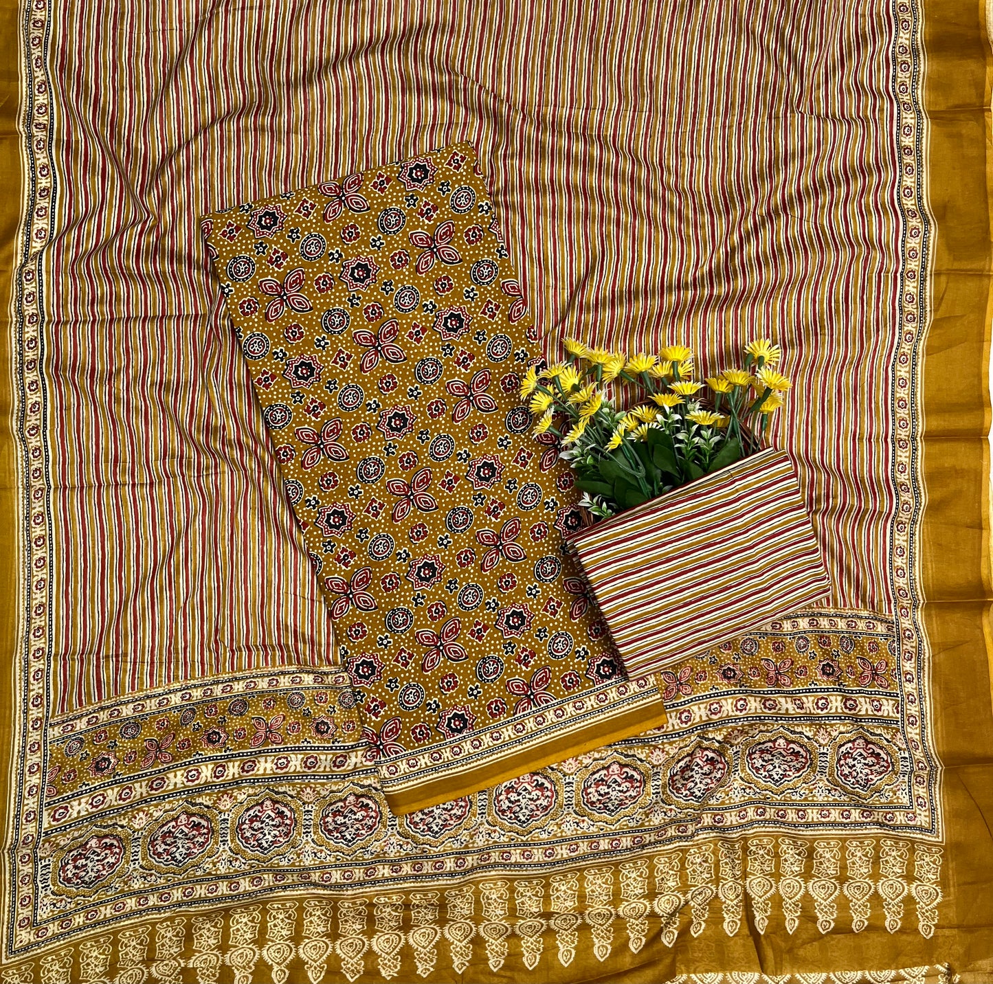 Ckc 459 Cotton Mustard Suit Fabric / CKC Cotton Bazaar