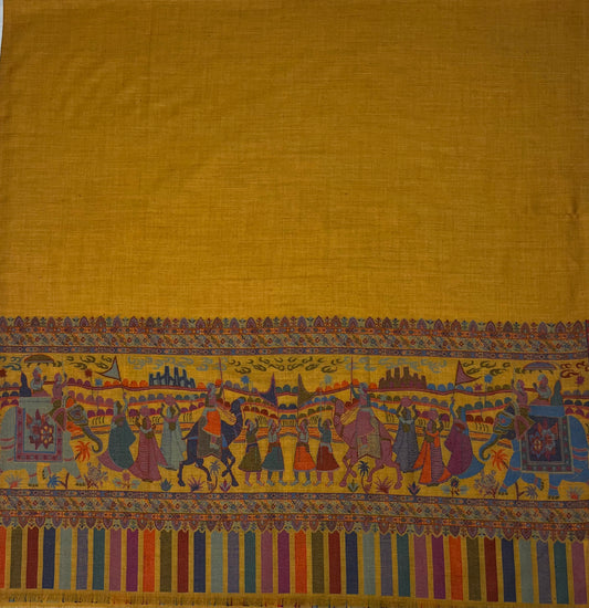 Pashmina Mustard Shawl Fabric / Pashmina Shawls