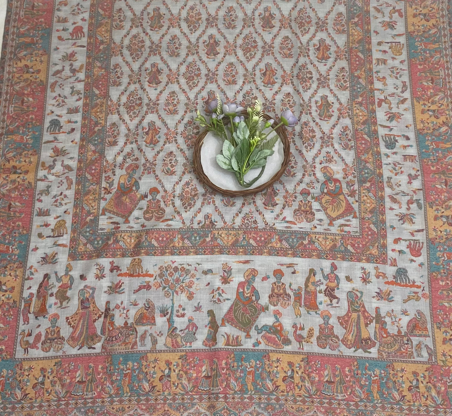 Pashmina Light Grey Shawl Fabric / Pashmina Shawls