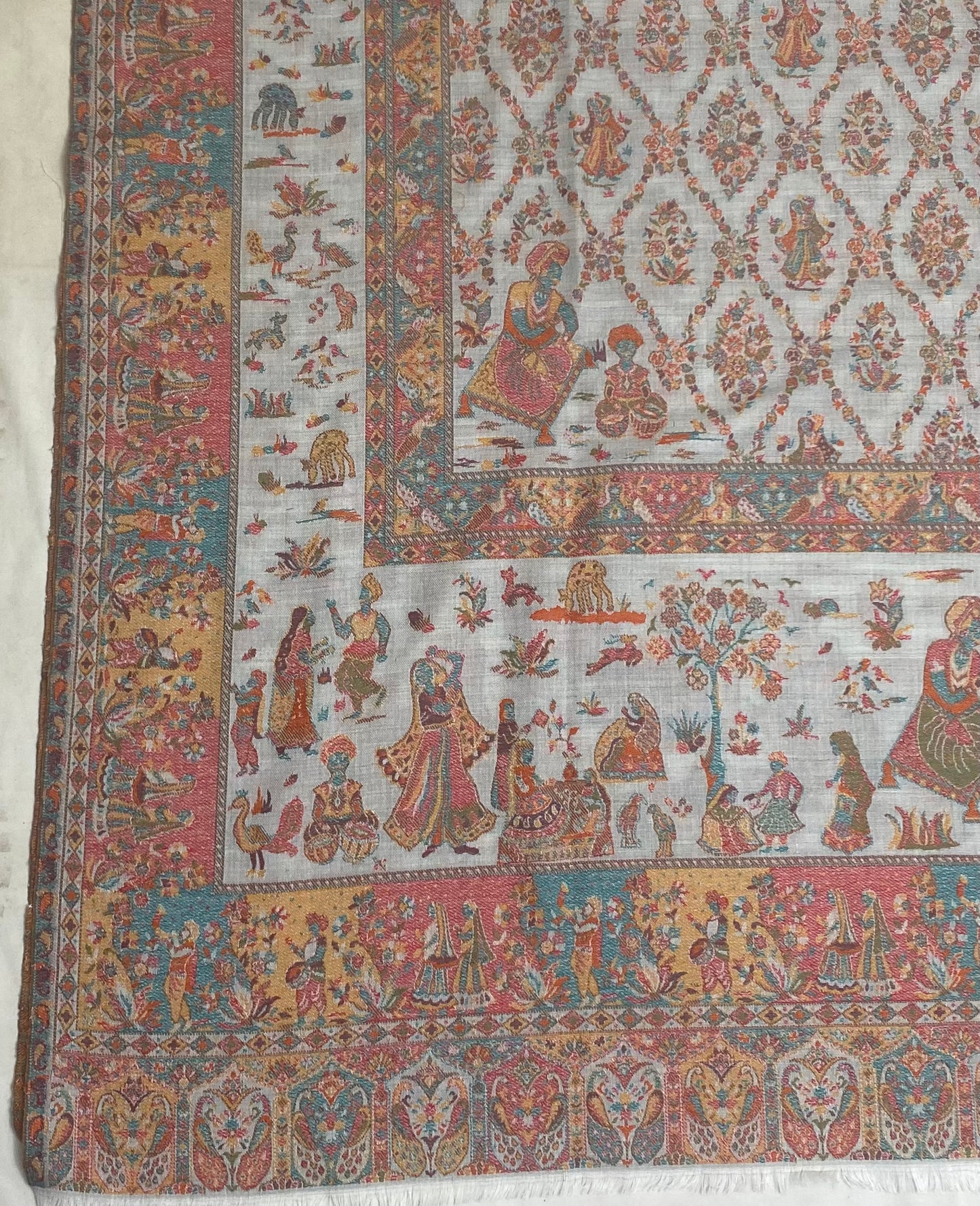 Pashmina Light Grey Shawl Fabric / Pashmina Shawls