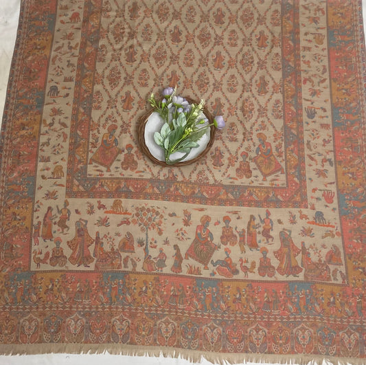 Pashmina Beige Shawl Fabric / Pashmina Shawls