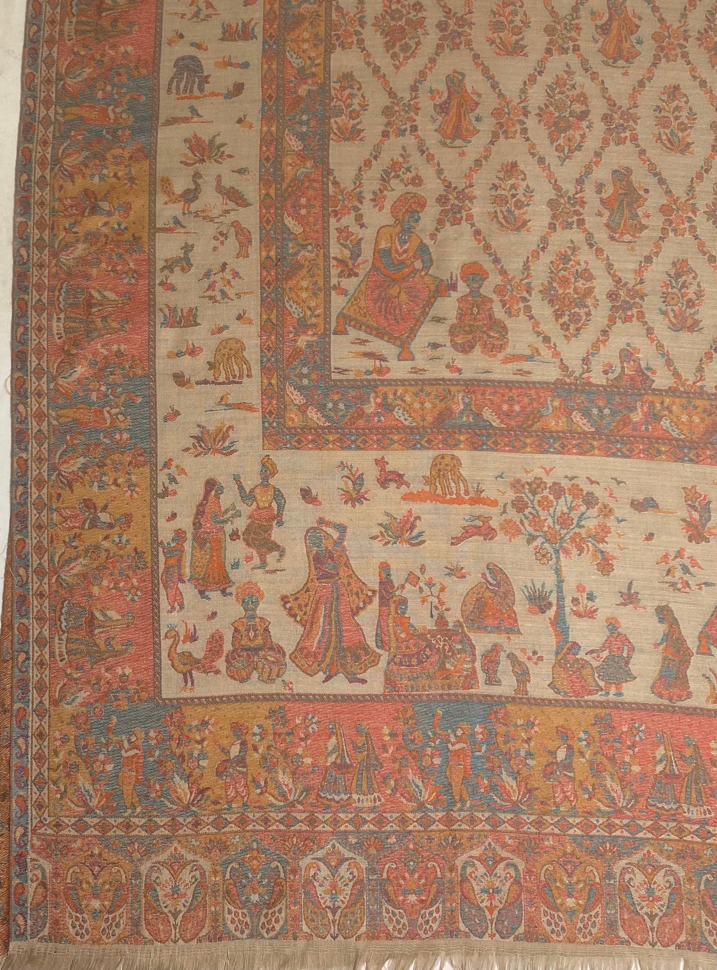 Pashmina Beige Shawl Fabric / Pashmina Shawls