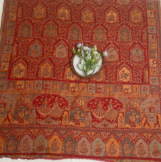 Pashmina Red Shawl Fabric / Pashmina Shawls