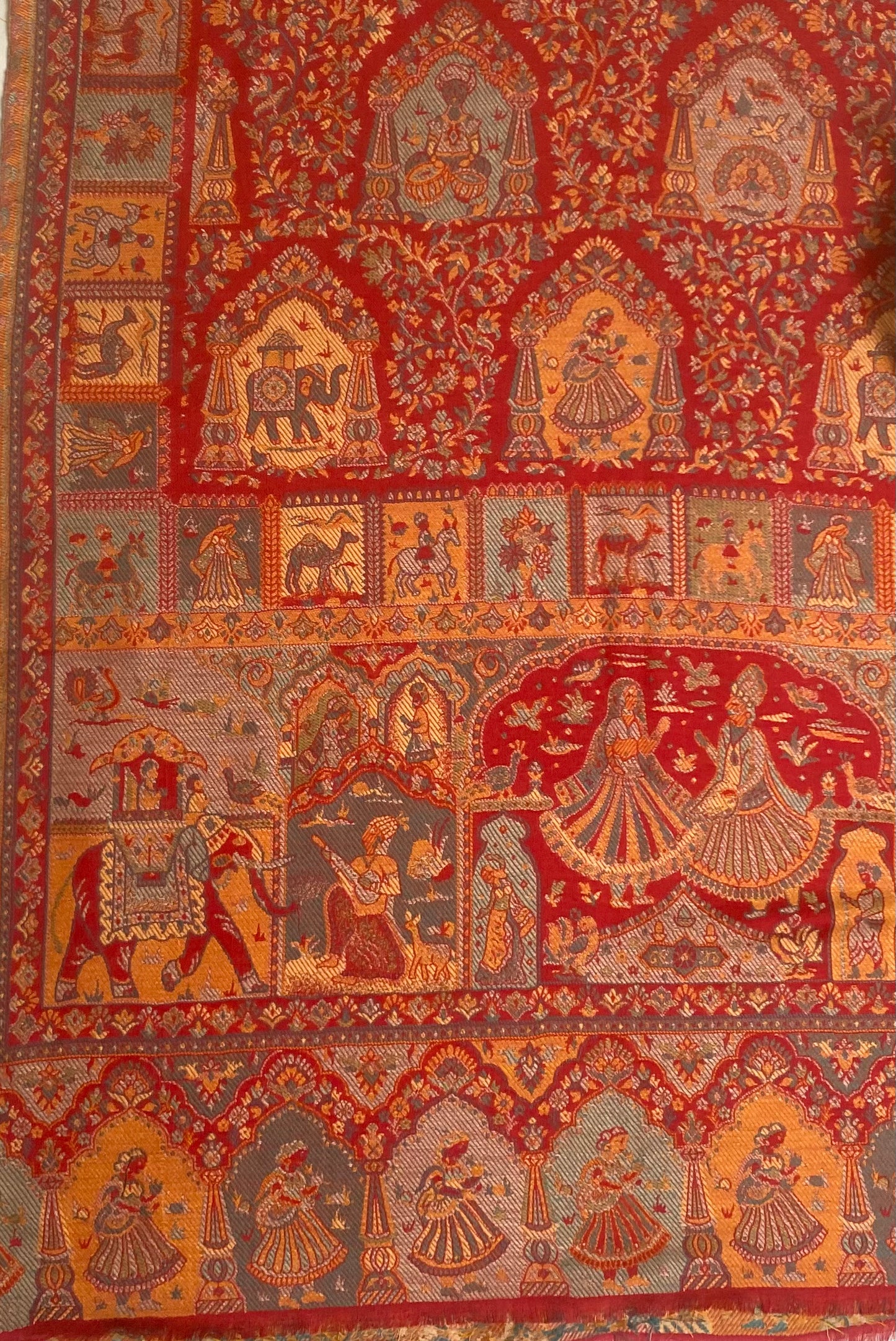 Pashmina Red Shawl Fabric / Pashmina Shawls