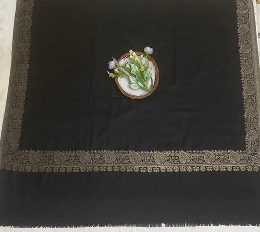 Pashmina Black Shawl Fabric / Pashmina Shawls