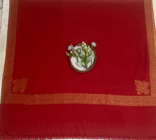 Pashmina Red Shawl Fabric / Pashmina Shawls