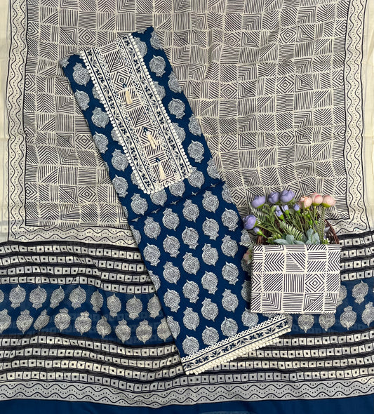 621A Cotton Blue Suit Fabric / CKC Cotton Bazaar