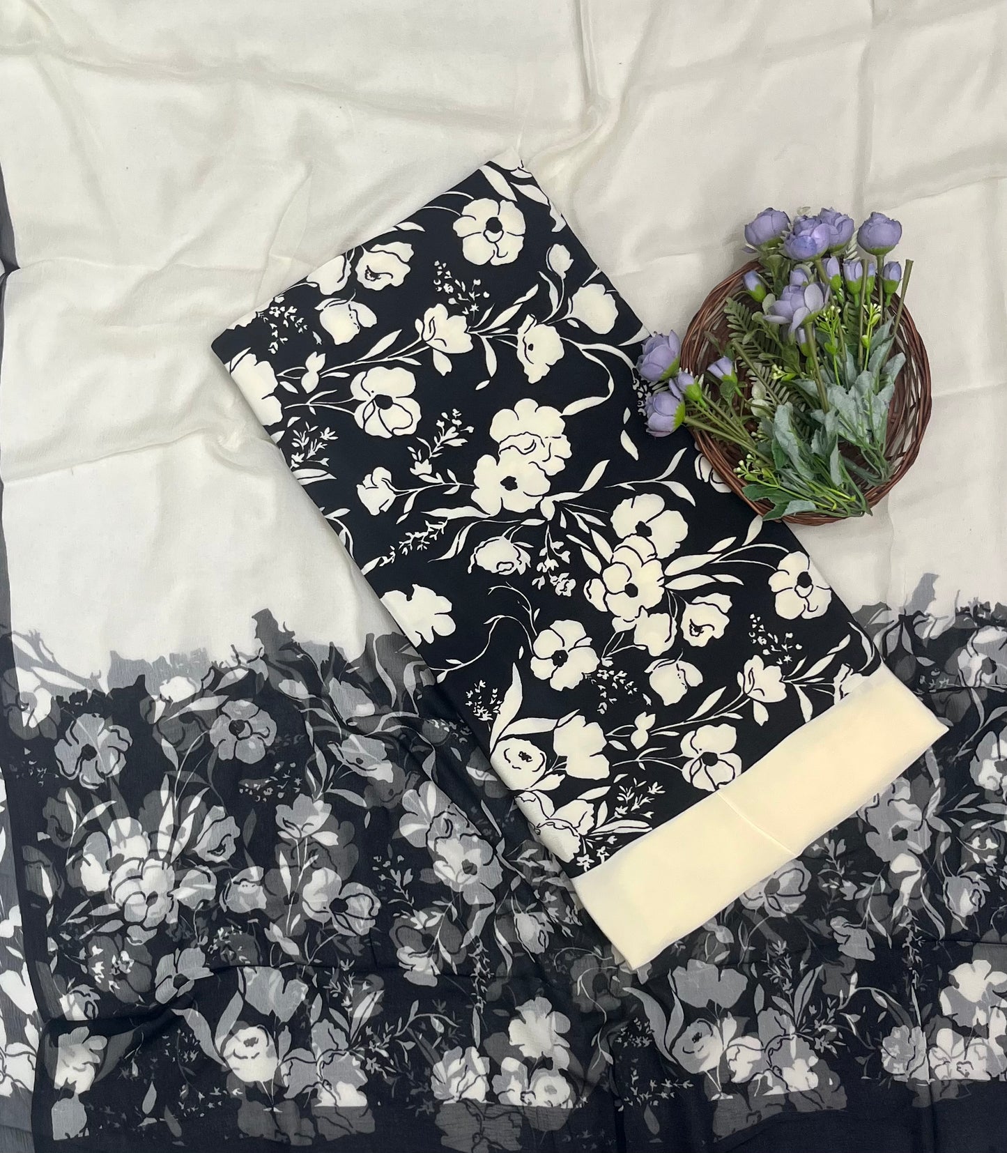 CKC 754 Georgette Black Suit Fabric / CKC Georgette Suits