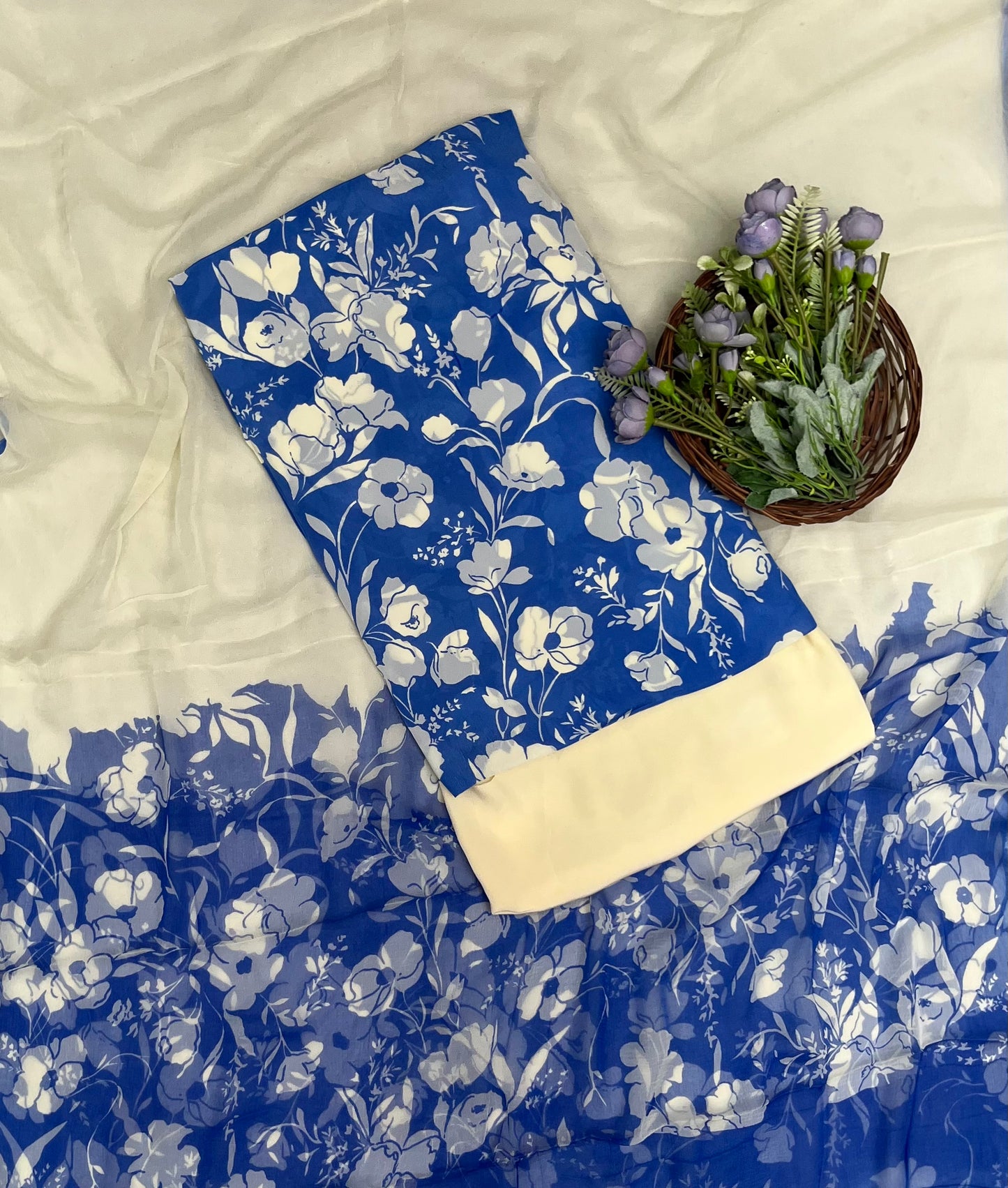 CKC 755 Georgette Blue Suit Fabric / CKC Georgette Suits