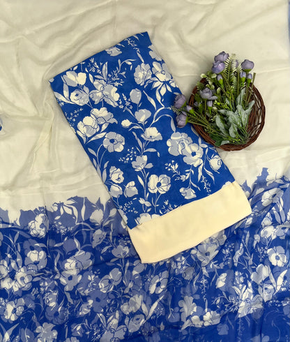 CKC 755 Georgette Blue Suit Fabric / CKC Georgette Suits