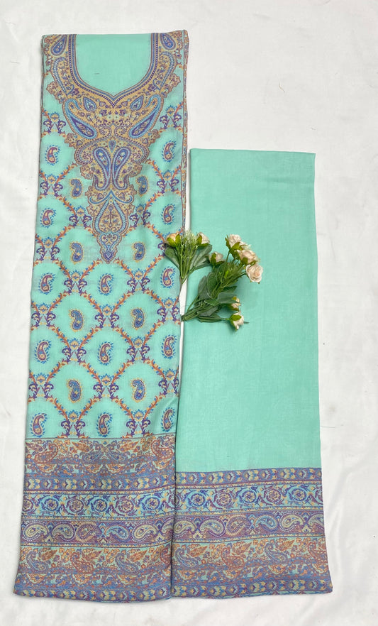 Cotton Sky Blue Suit Fabric / Cotton Kani