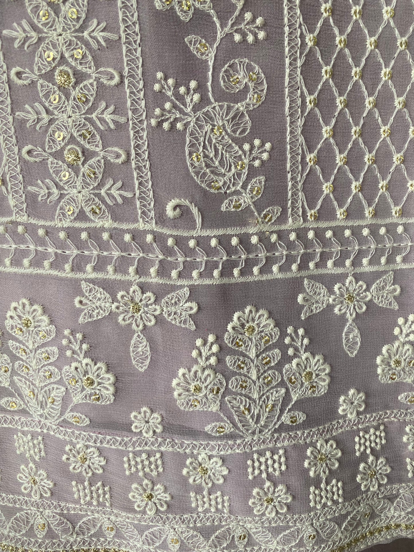 Lakhnavi Georgette Lilac Stitched Suit / Lakhnavi Charm
