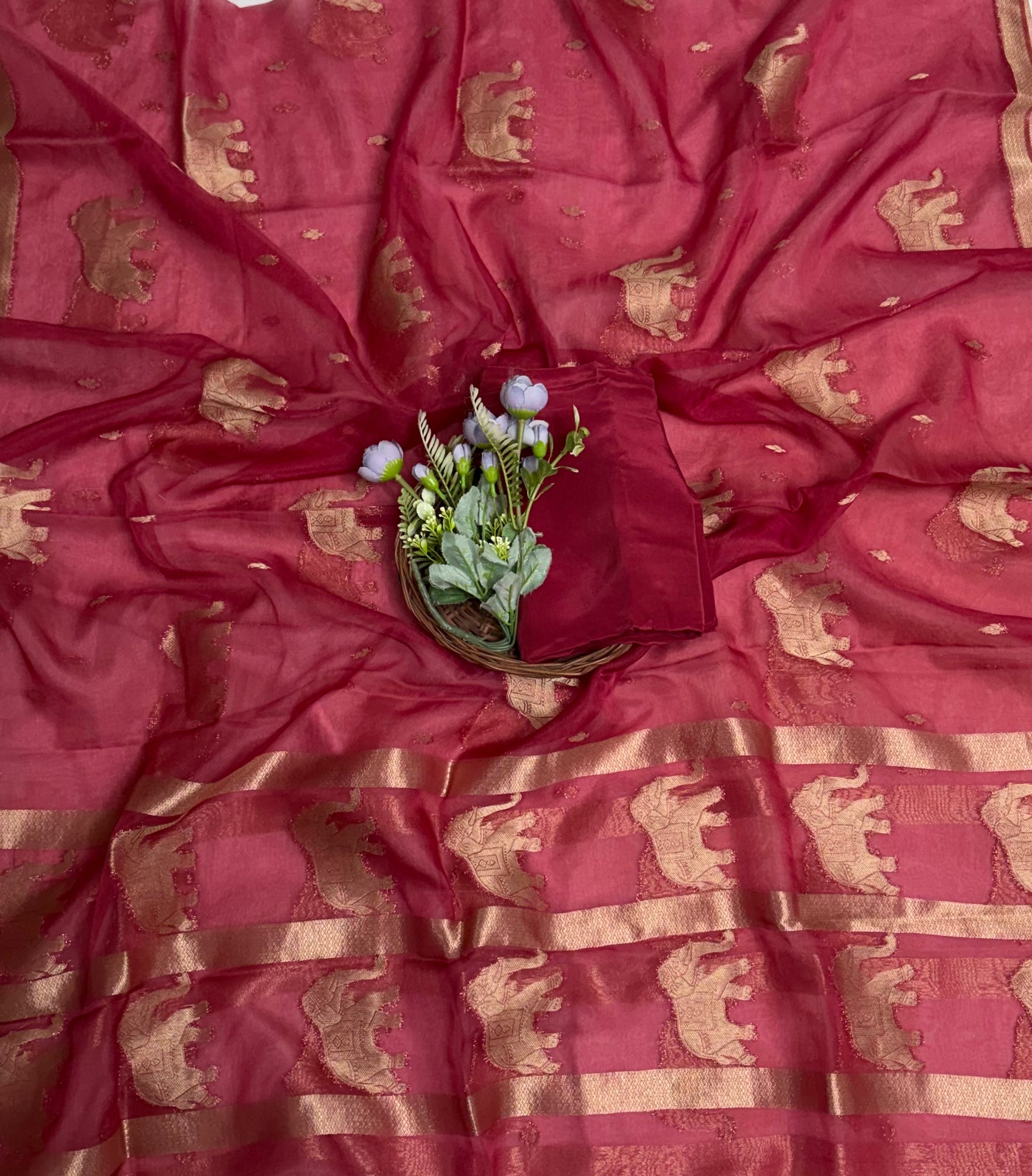 Brocade Blush Pink Suit Fabric / Banarasi Baithak