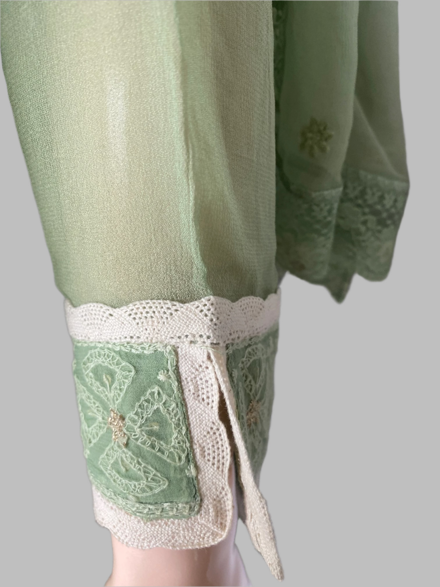 Lakhnavi Georgette Green Stitched Suit / Lakhnavi Charm