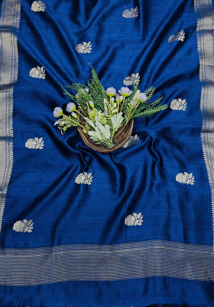 442B Pure Khaddi Silk Royal Blue Suit Fabric / CKC Banarasi Edit