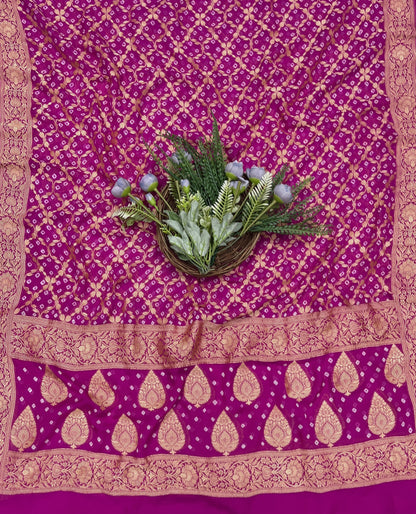 446B Pure Silk Magenta Suit Fabric/ CKC Banarasi Edit