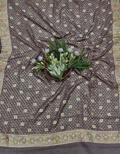 439B Pure Khaddi silk Coffee Brown Suit Fabric / CKC Banarasi Edit
