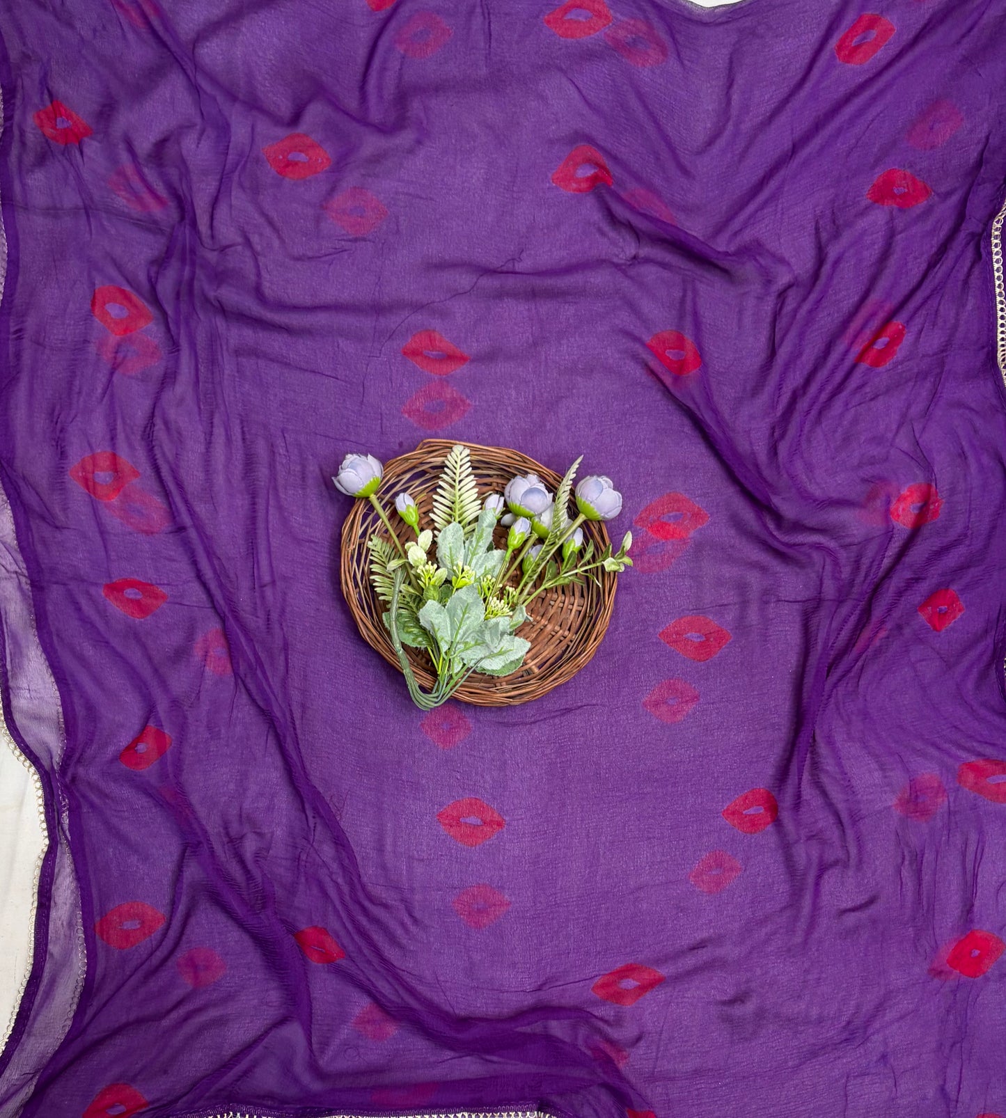 Jaipuri Crepe Purple Suit Fabric / Jaipuri Suits