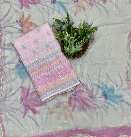 428B Georgette Light Pink Suit Fabric / CKC Georgette Suits