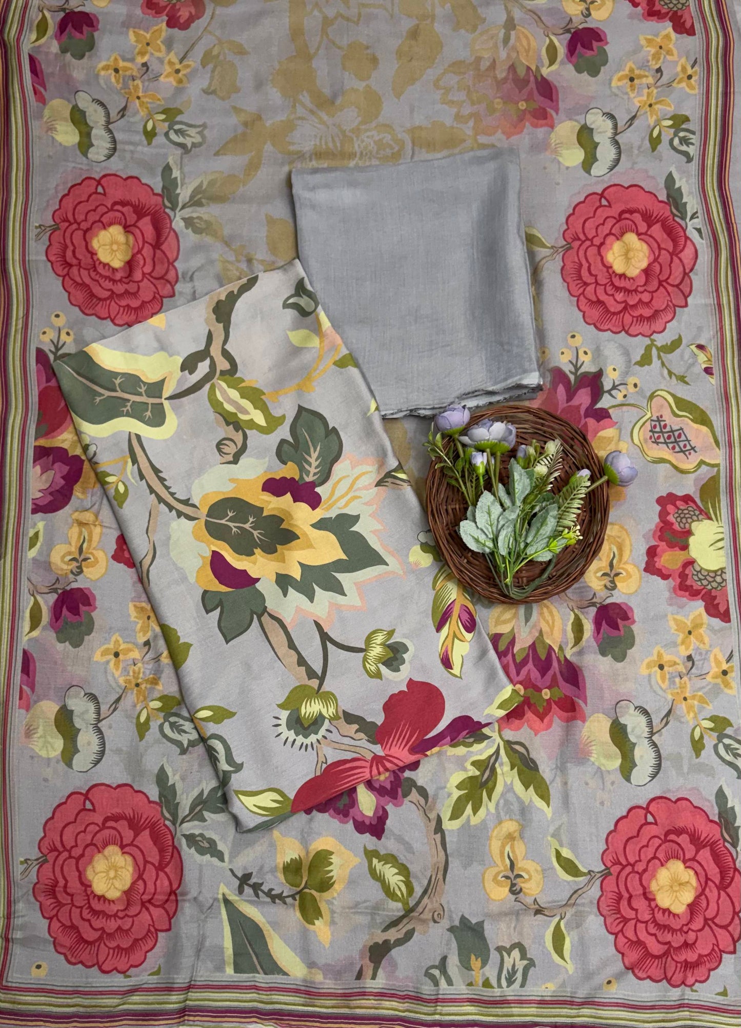 Muslin Grey Suit Fabric / Muslin Suits