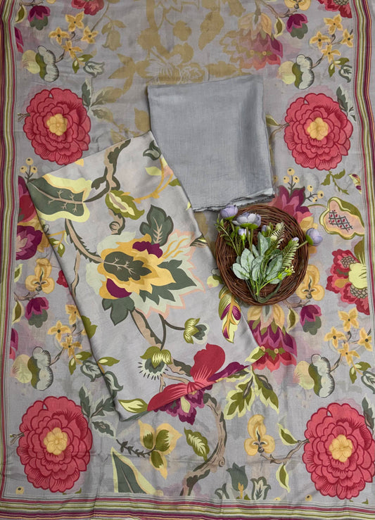 Muslin Grey Suit Fabric / Muslin Suits