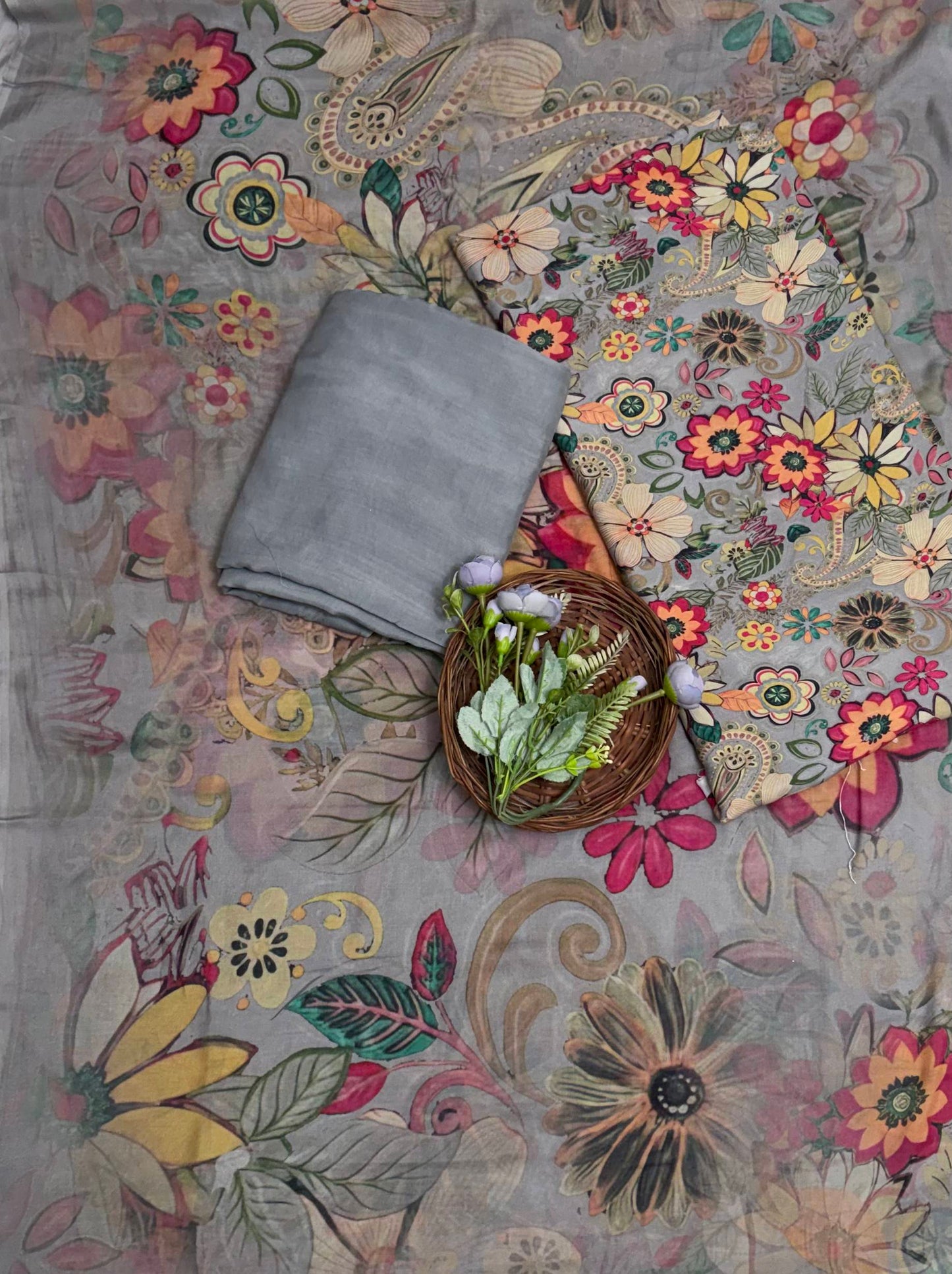 Muslin Grey Suit Fabric / Muslin Suits