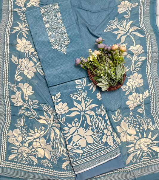 क्रेप स्किन विद ब्लैक सूट फ़ैब्रिक/ समर मार्केट कलेक्शन