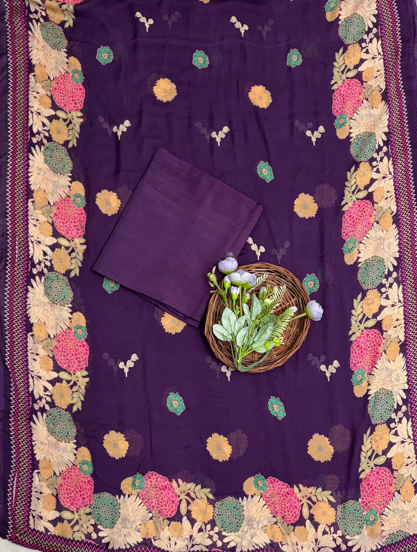 Muslin Purple Suit Fabric / Muslin Suits