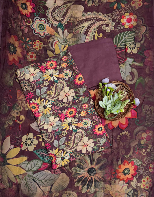 Muslin Wine Suit Fabric / Muslin Suits