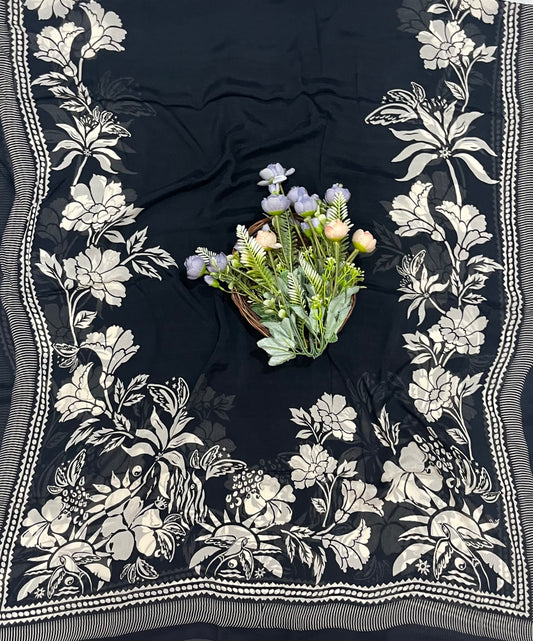 क्रेप स्किन विद ब्लैक सूट फ़ैब्रिक/ समर मार्केट कलेक्शन