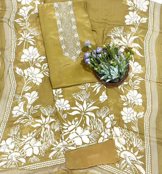 क्रेप स्किन विद ब्लैक सूट फ़ैब्रिक/ समर मार्केट कलेक्शन