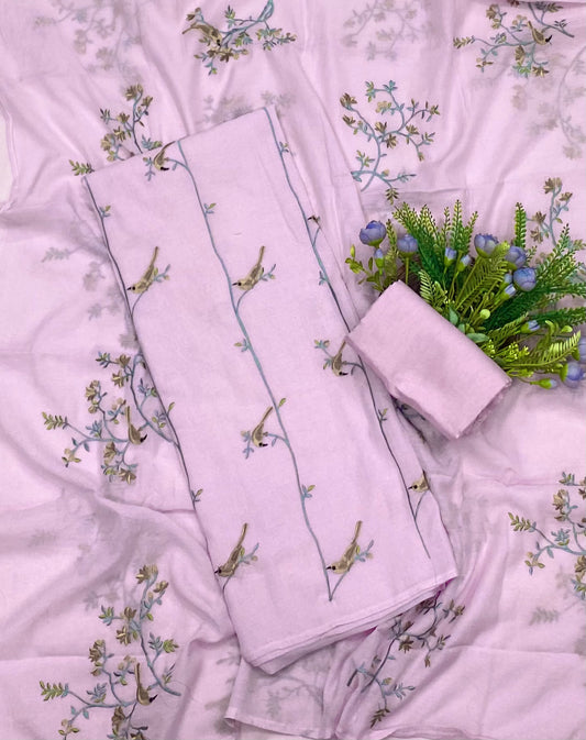 239A Mul Cotton Lilac Suit Fabric/ CKC Mul Cotton