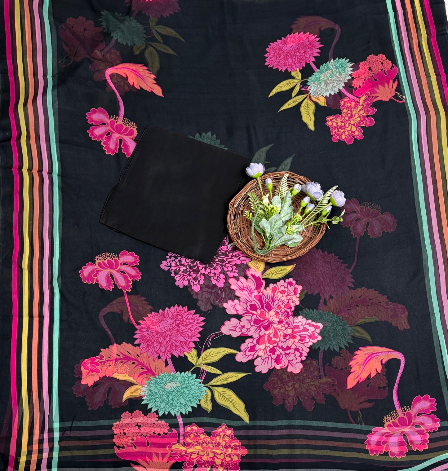 Georgette Black Suit Fabric / Georgette Suits