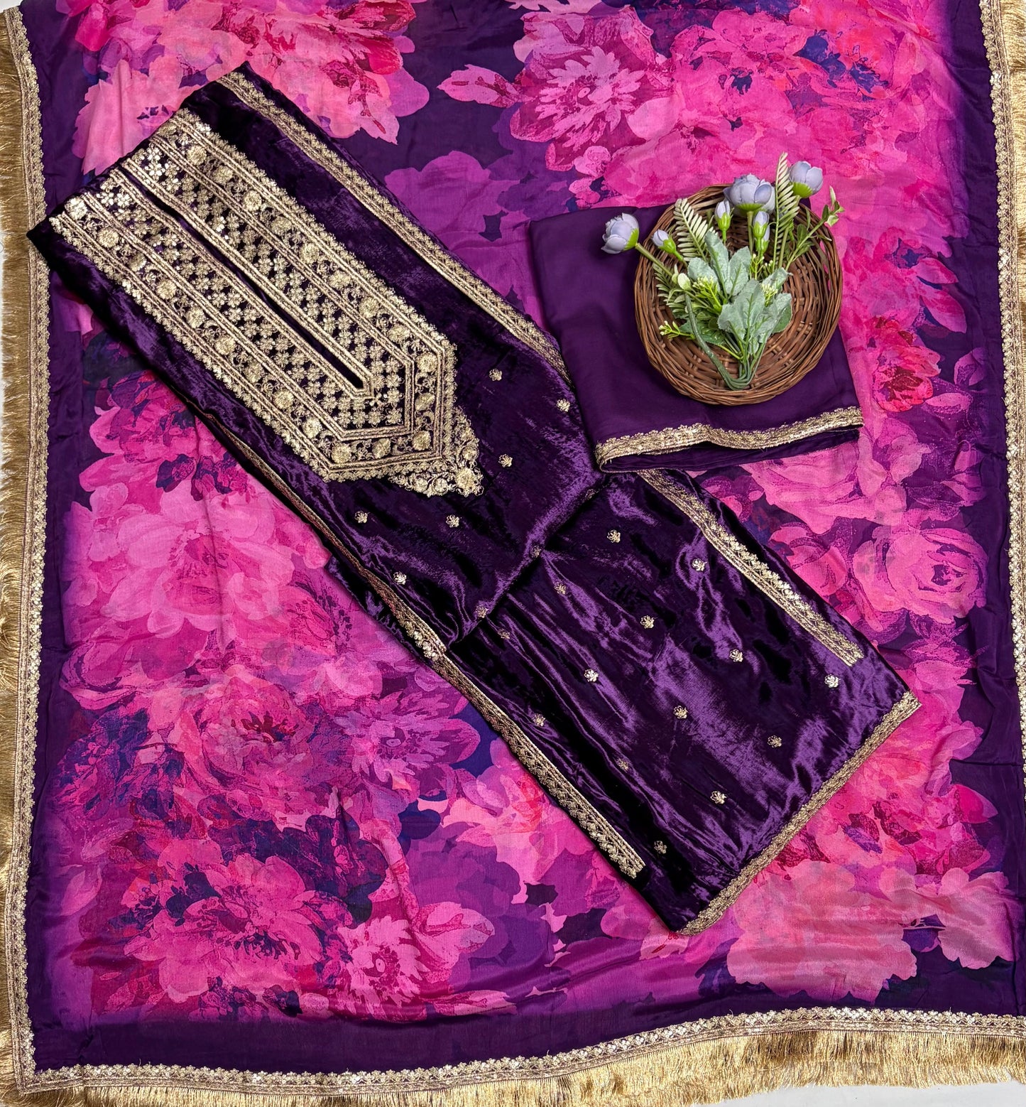 Velvet Purple Suit Fabric/ Velvet Suits