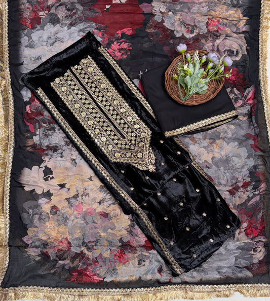 Velvet Black Suit Fabric/ Velvet Suits