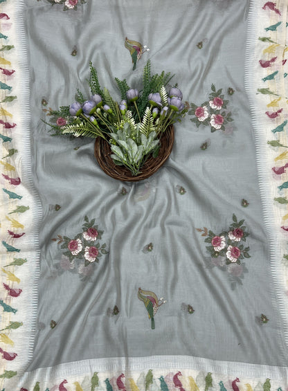 450B Mul Cotton Grey Suit Fabric / CKC Mul Cotton