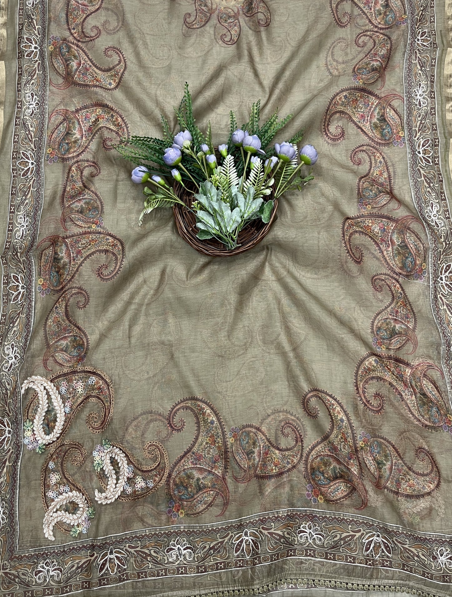 453B Mul Cotton Olive Green Suit Fabric / CKC Mul Cotton