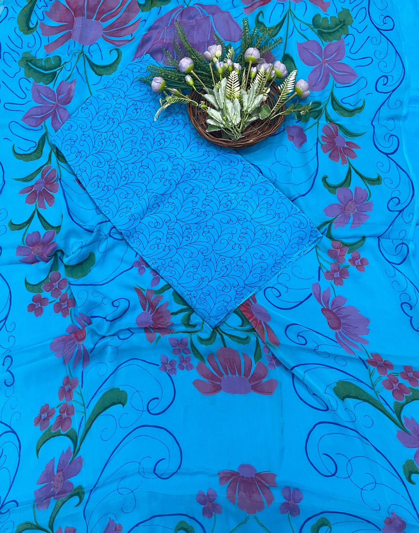 460B Crepe Sky Blue Suit Fabric / CKC Crepe Suits
