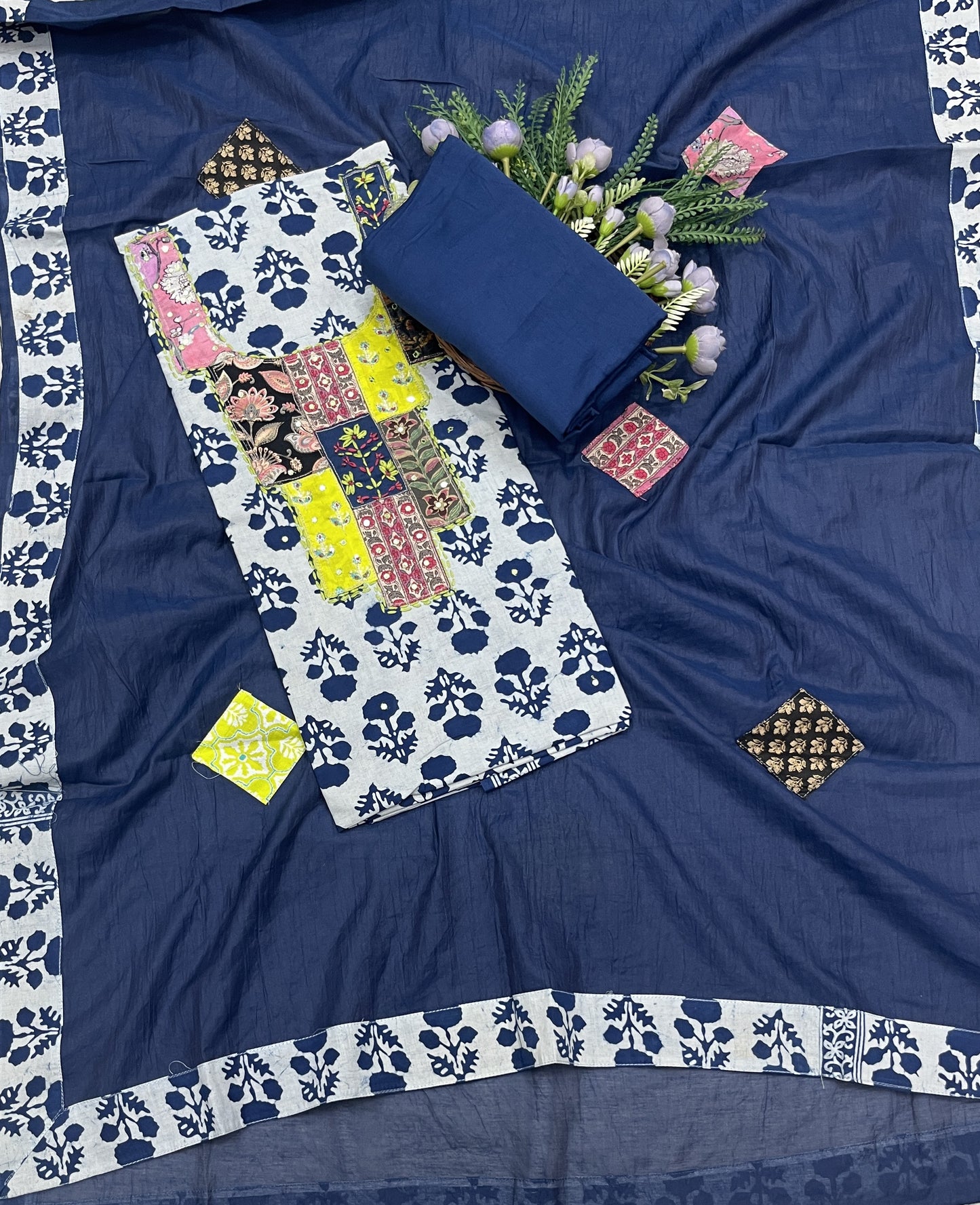 464B Cotton Navy Blue Suit Fabric / CKC Cotton Bazaar