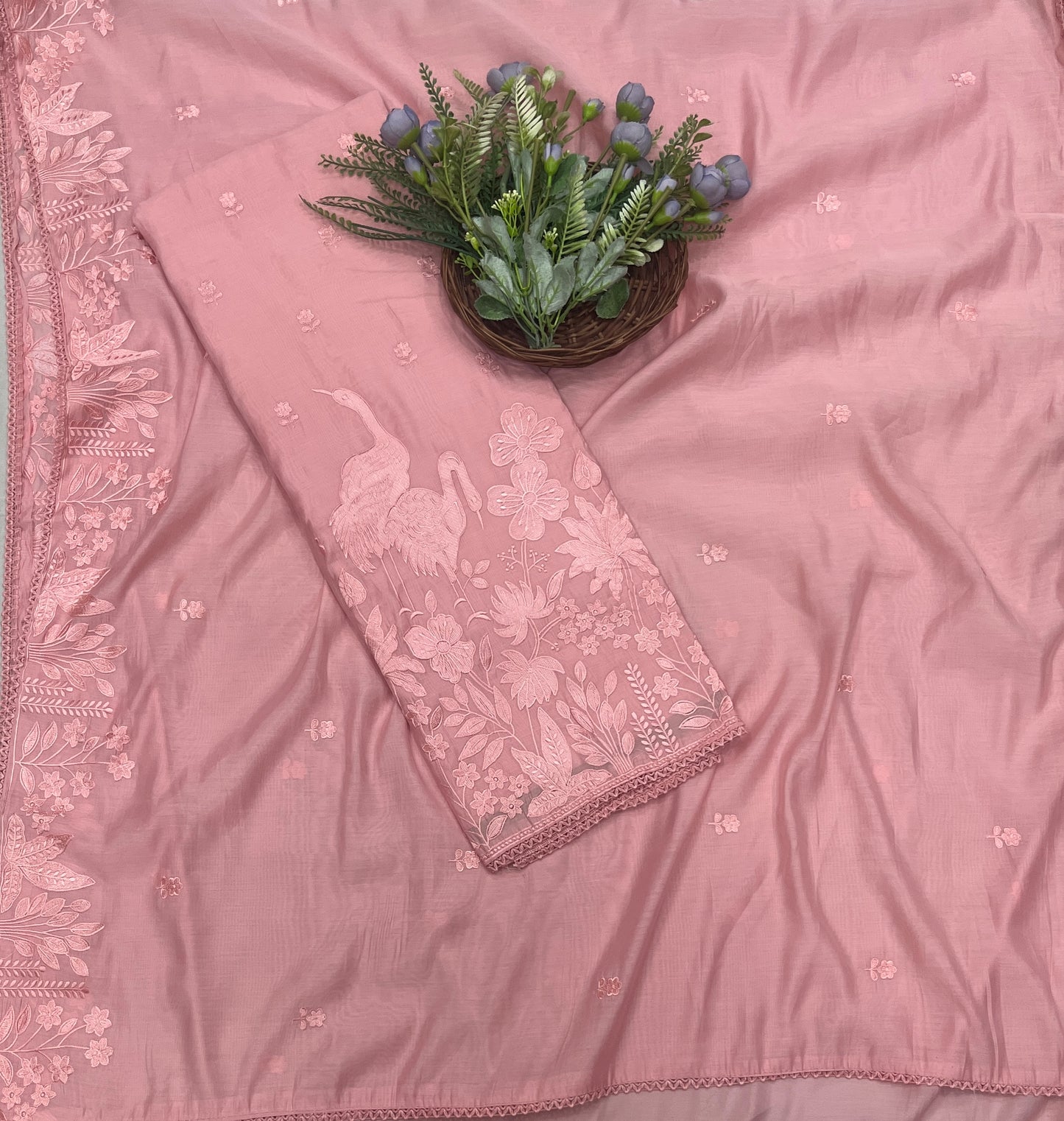 497B Mul Cotton Dusty Pink Suit Fabric / CKC Mul Cotton