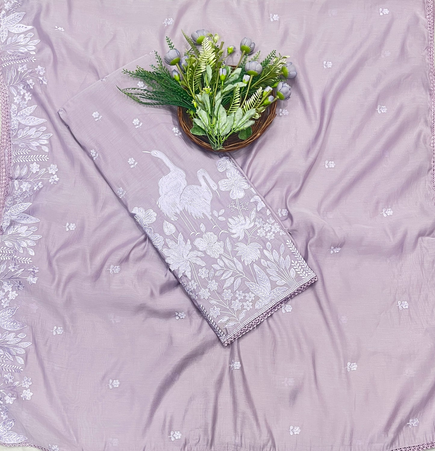 496B Mul Cotton Lavender Suit Fabric / CKC Mul Cotton