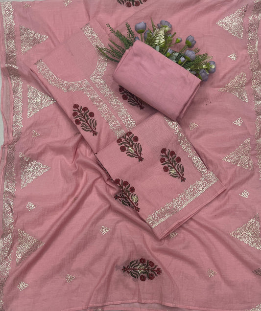 487B Mul Cotton Dusty Pink Suit Fabric / CKC Mul Cotton
