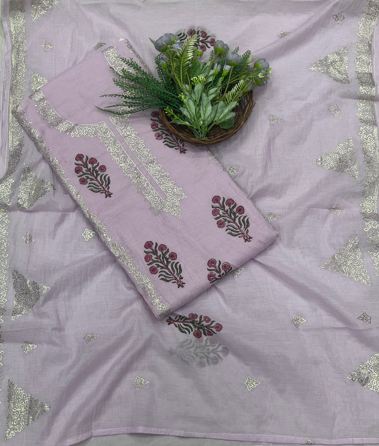 486B Mul Cotton Lilac Suit Fabric / CKC Mul Cotton