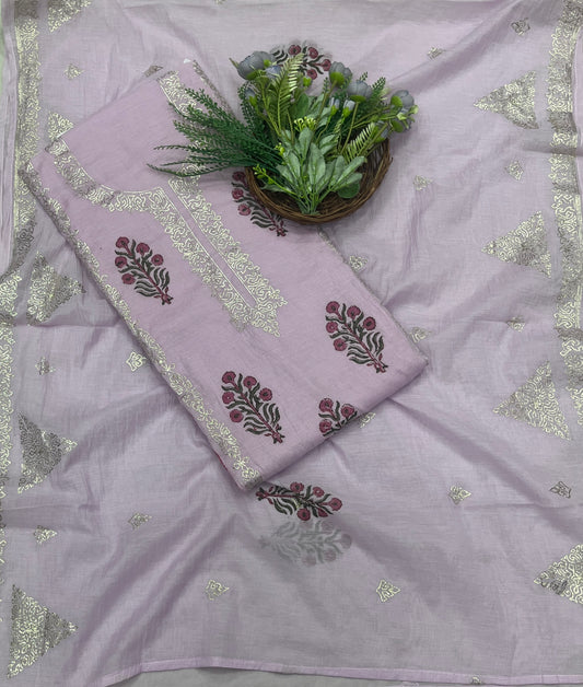 486B Mul Cotton Lilac Suit Fabric / CKC Mul Cotton