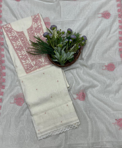 483B Cotton Off White suit Fabric / CKC Cotton Bazaar