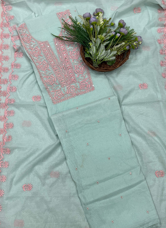 482B Cotton Mint Green suit Fabric / CKC Cotton Bazaar