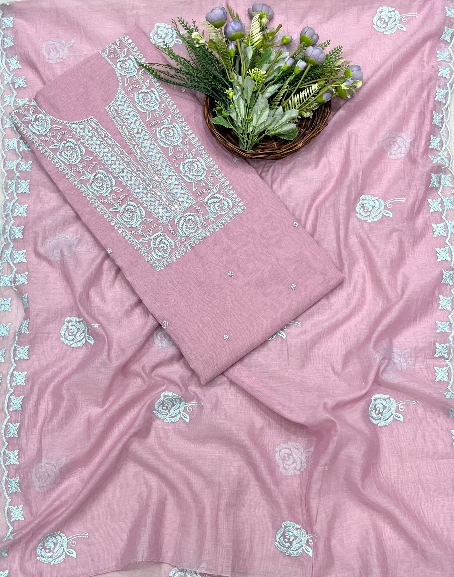 485B Cotton Pink suit Fabric / CKC Cotton Bazaar